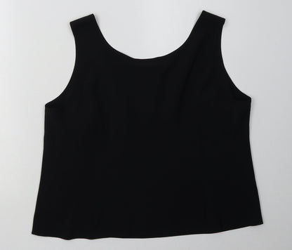 cc Womens Black  Polyester Cropped Tank Size 18 Scoop Neck