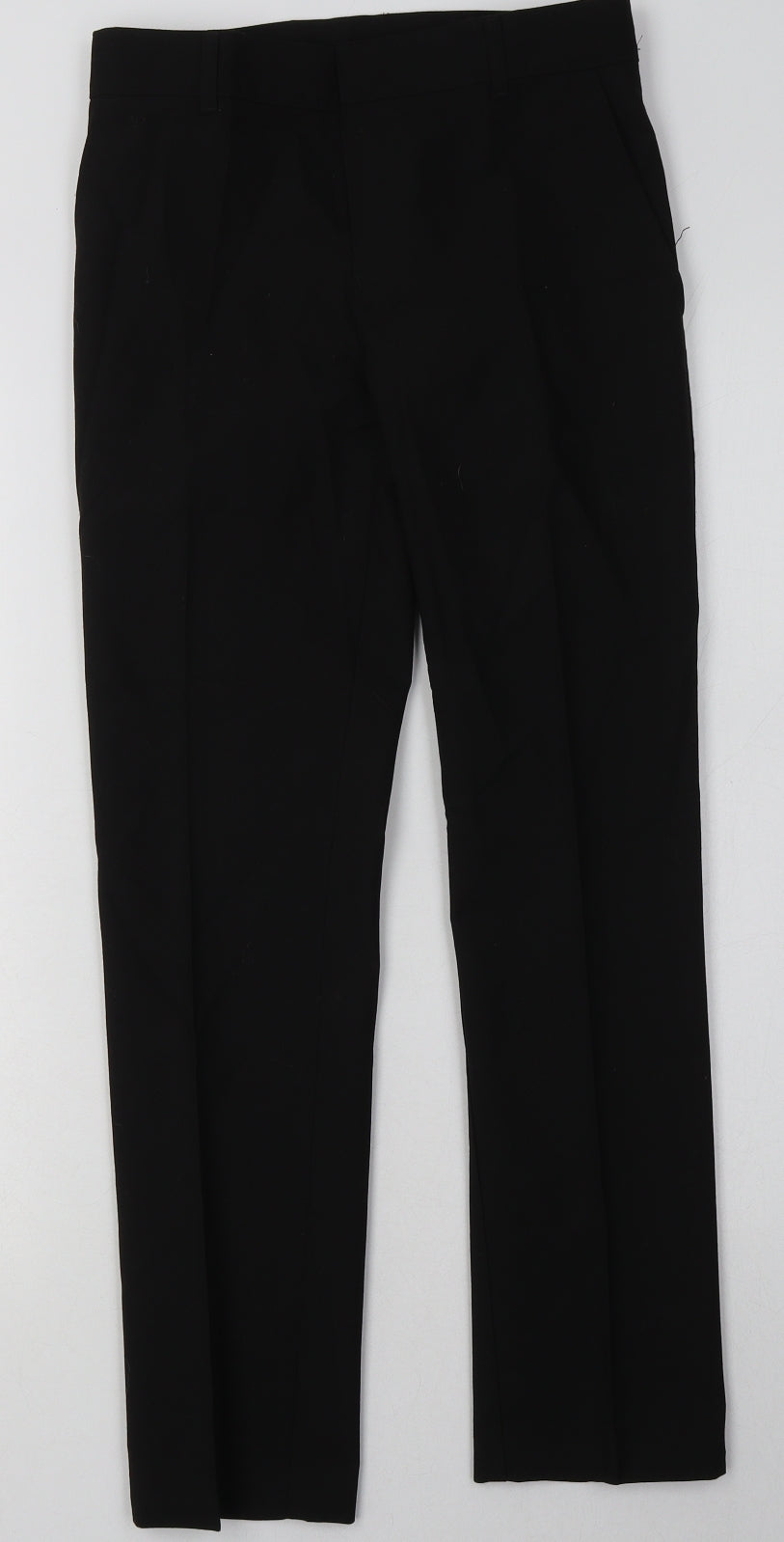 Marks and Spencer Boys Black  Polyester Capri Trousers Size 11-12 Years  Slim Hook & Eye - School Wear