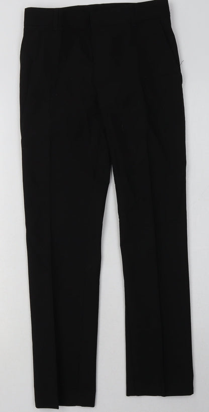 Marks and Spencer Boys Black  Polyester Capri Trousers Size 11-12 Years  Slim Hook & Eye - School Wear
