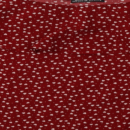 SheIn Womens Red Polka Dot Polyester Basic Blouse Size L Off the Shoulder - Heart Print