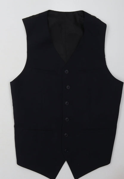 ASOS Mens Blue  Polyester Jacket Suit Waistcoat Size 36