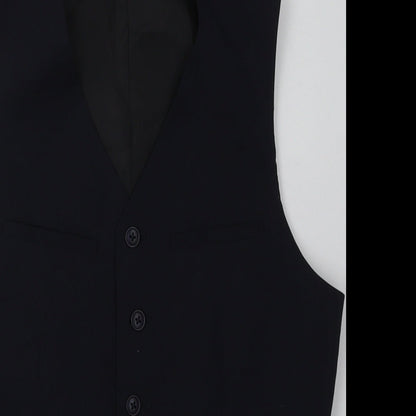 ASOS Mens Blue  Polyester Jacket Suit Waistcoat Size 36
