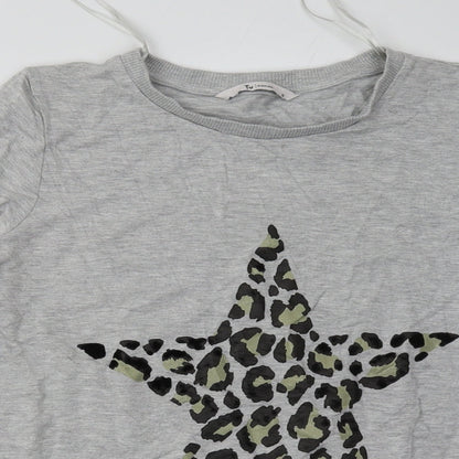sainsburys Womens Grey Animal Print Cotton Pullover Sweatshirt Size 8  Pullover - Star Print