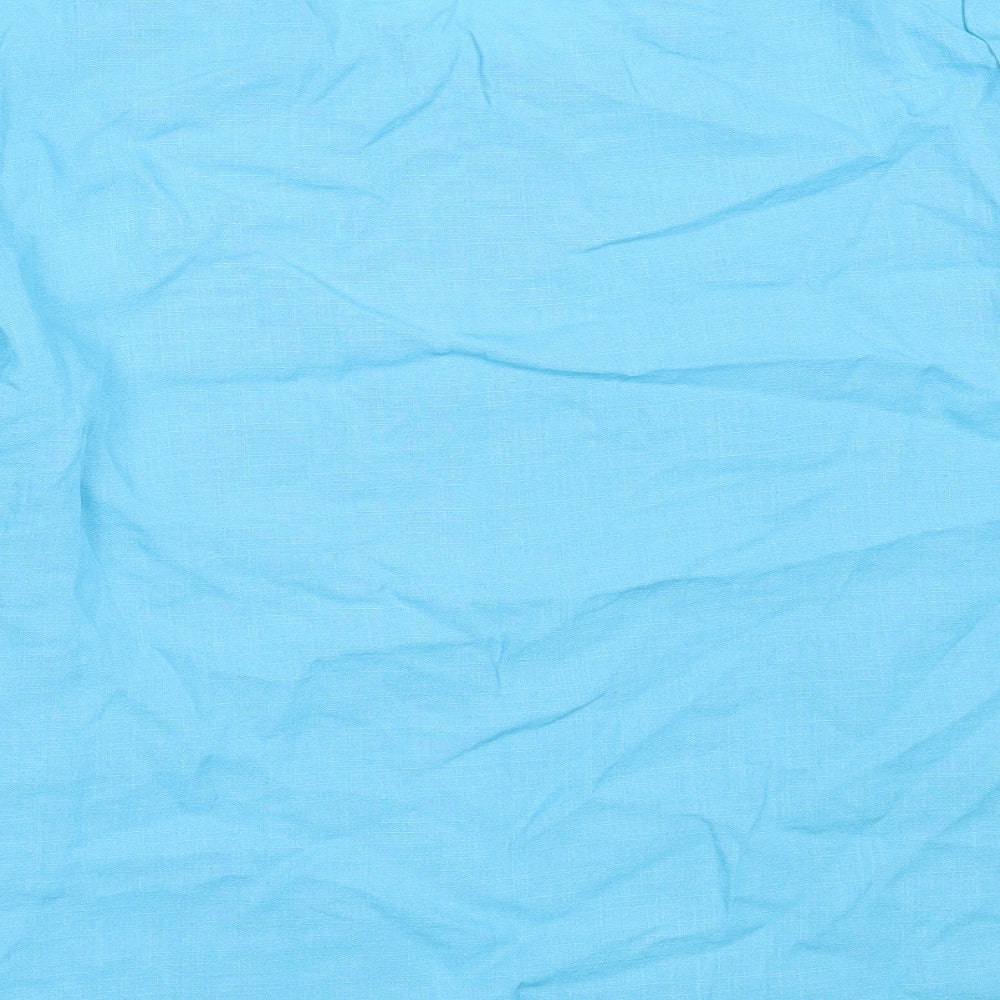 TIGI Womens Blue  Polyamide Basic Blouse Size 10 Round Neck
