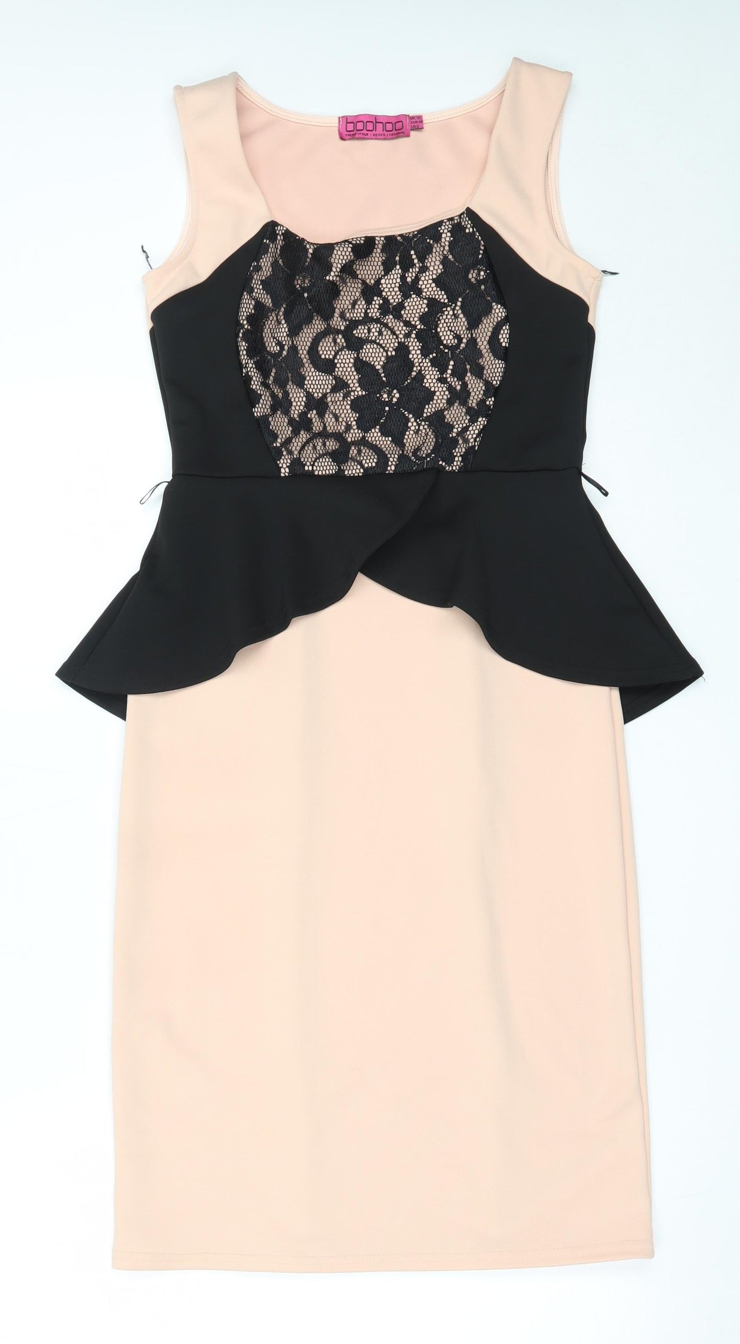 Boohoo Womens Pink  Polyester Shift  Size 12  Square Neck