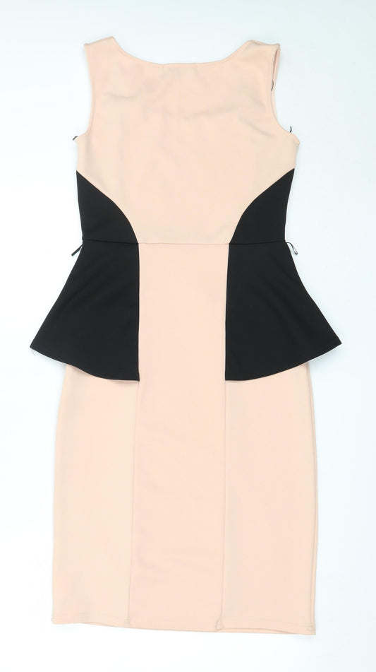 Boohoo Womens Pink  Polyester Shift  Size 12  Square Neck