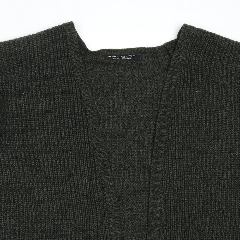 Womens UK Size 14 Select Green Cardigan Jumper