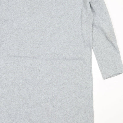 Preworn Womens Grey  Polyester Jumper Dress  Size L  High Neck
