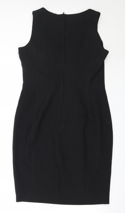 Atmosphere Womens Black  Polyester Shift  Size 10  V-Neck