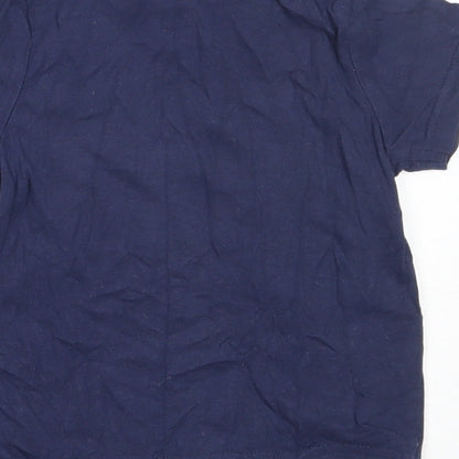 Nutmeg Boys Blue  Cotton Basic T-Shirt Size 12-18 Months Round Neck