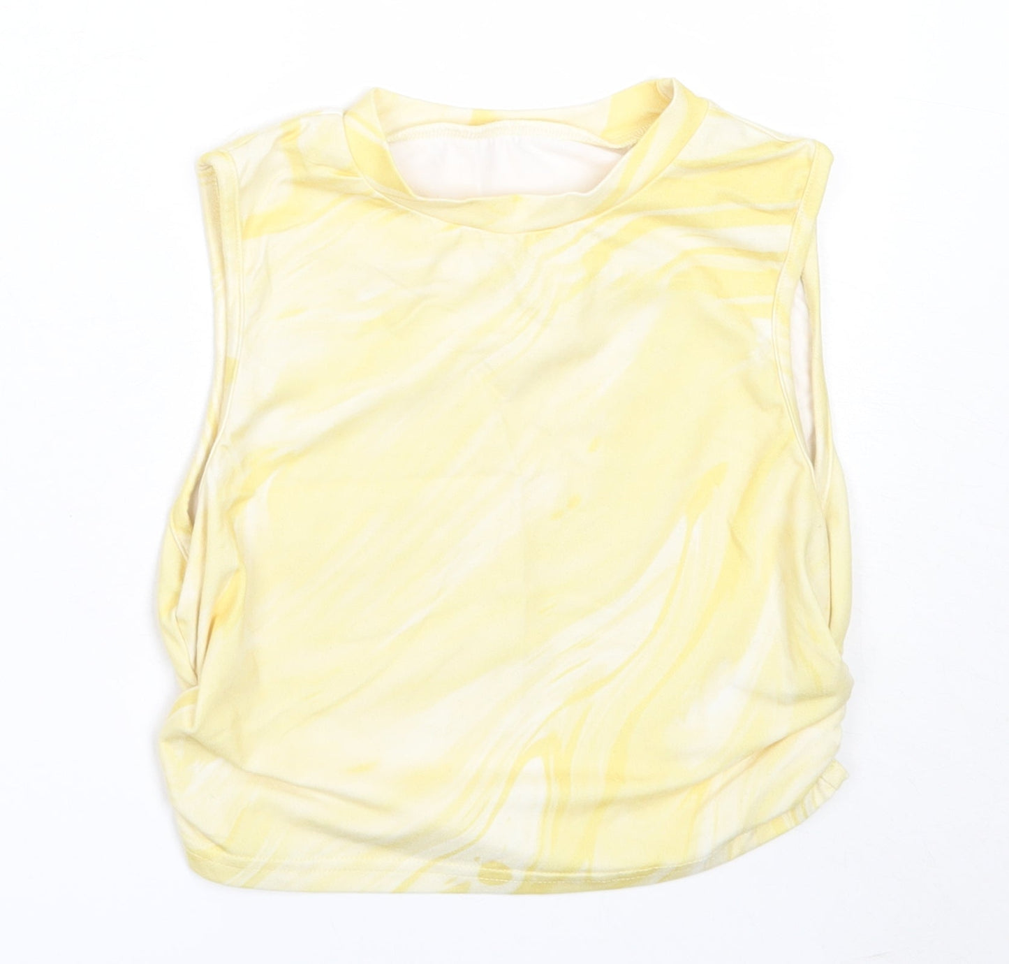 SheIn Womens Yellow  Polyester Basic Tank Size XS Round Neck