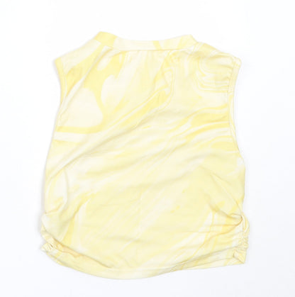 SheIn Womens Yellow  Polyester Basic Tank Size XS Round Neck