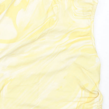 SheIn Womens Yellow  Polyester Basic Tank Size XS Round Neck