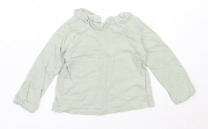 TU Girls Green  Cotton Basic T-Shirt Size 9-12 Months Round Neck