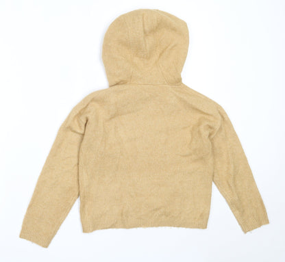 TU Girls Beige  Acrylic Pullover Hoodie Size 8 Years