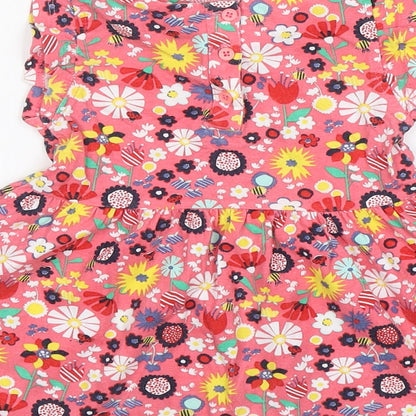 Matalan Girls Multicoloured Floral Cotton Fit & Flare  Size 9-12 Months  Round Neck