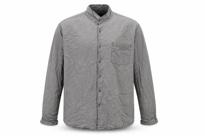 Front view of Burton men’s grey cotton button-up, size 2XL, collared