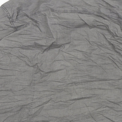Mens UK Size 2XL Burton Grey  Button-Up Long Sleeve Casual Shirt