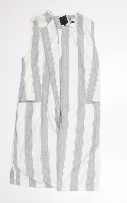 New Look Womens Multicoloured Striped Polyester Jacket Blazer Size 12