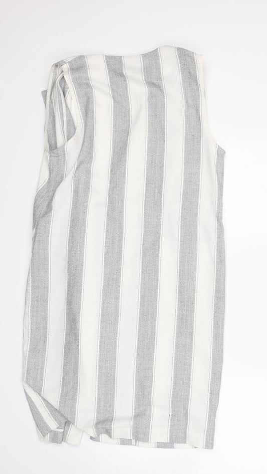 New Look Womens Multicoloured Striped Polyester Jacket Blazer Size 12