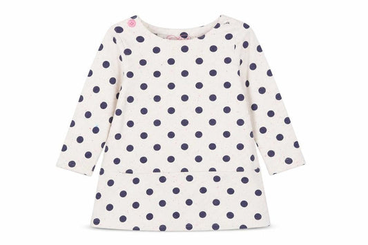Mothercare Girls Multicoloured Polka Dot Cotton Jumper Dress  Size 9-12 Months  Round Neck
