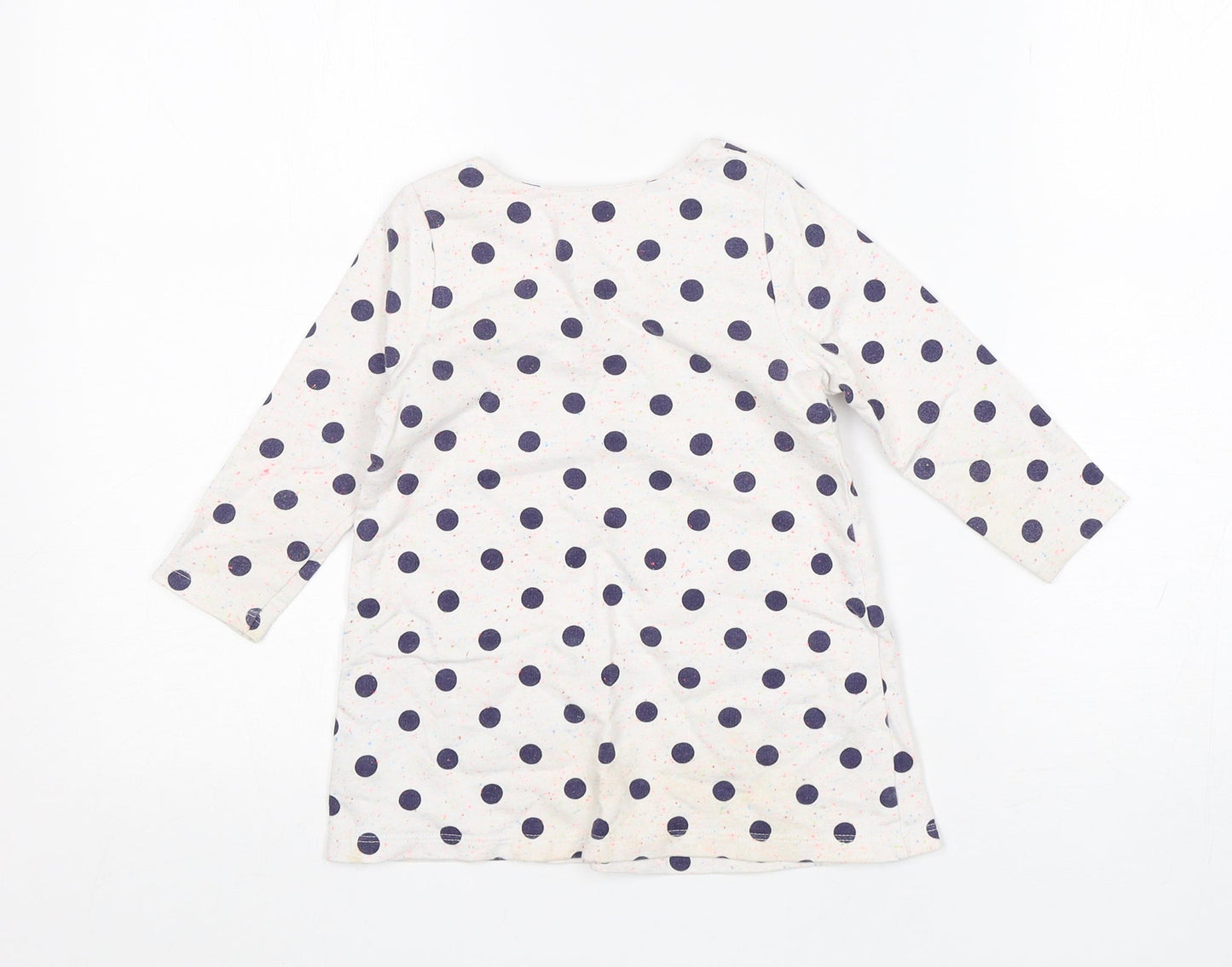 Mothercare Girls Multicoloured Polka Dot Cotton Jumper Dress  Size 9-12 Months  Round Neck