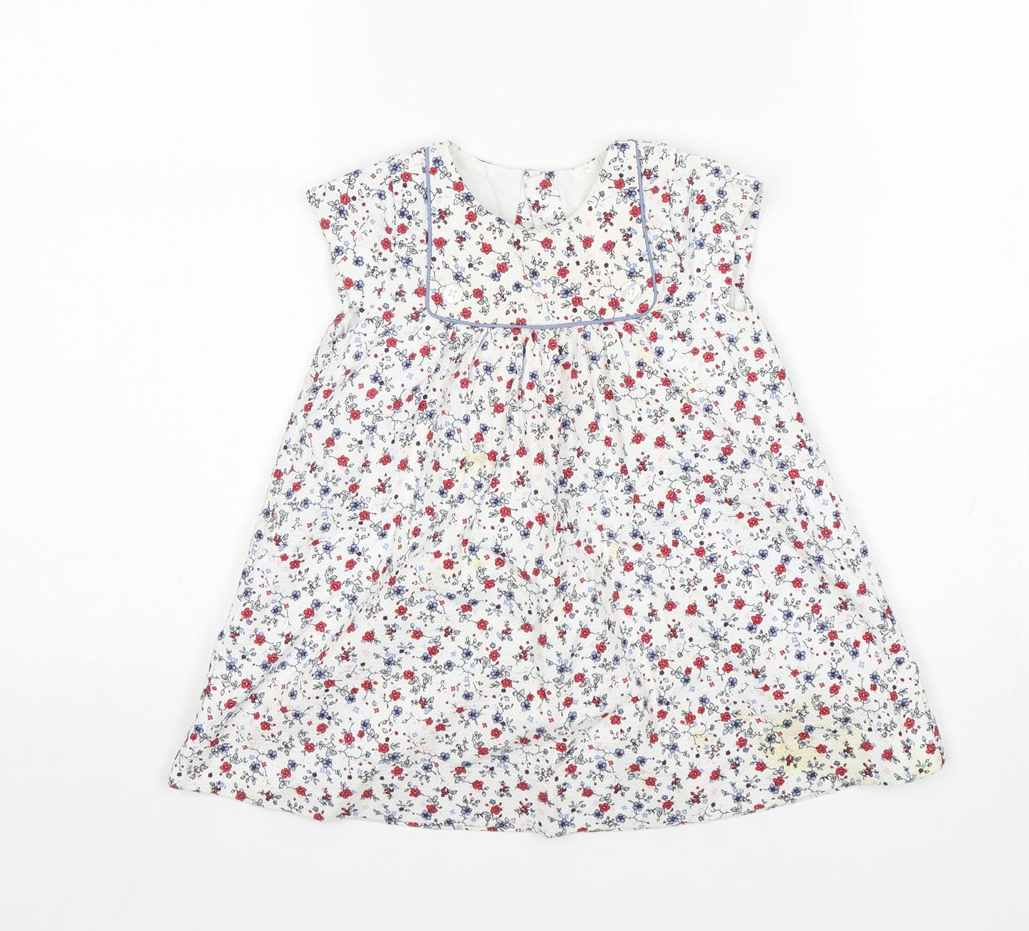 Mothercare Girls Multicoloured Floral Cotton A-Line  Size 9-12 Months  Round Neck