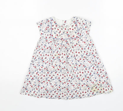 Mothercare Girls Multicoloured Floral Cotton A-Line  Size 9-12 Months  Round Neck