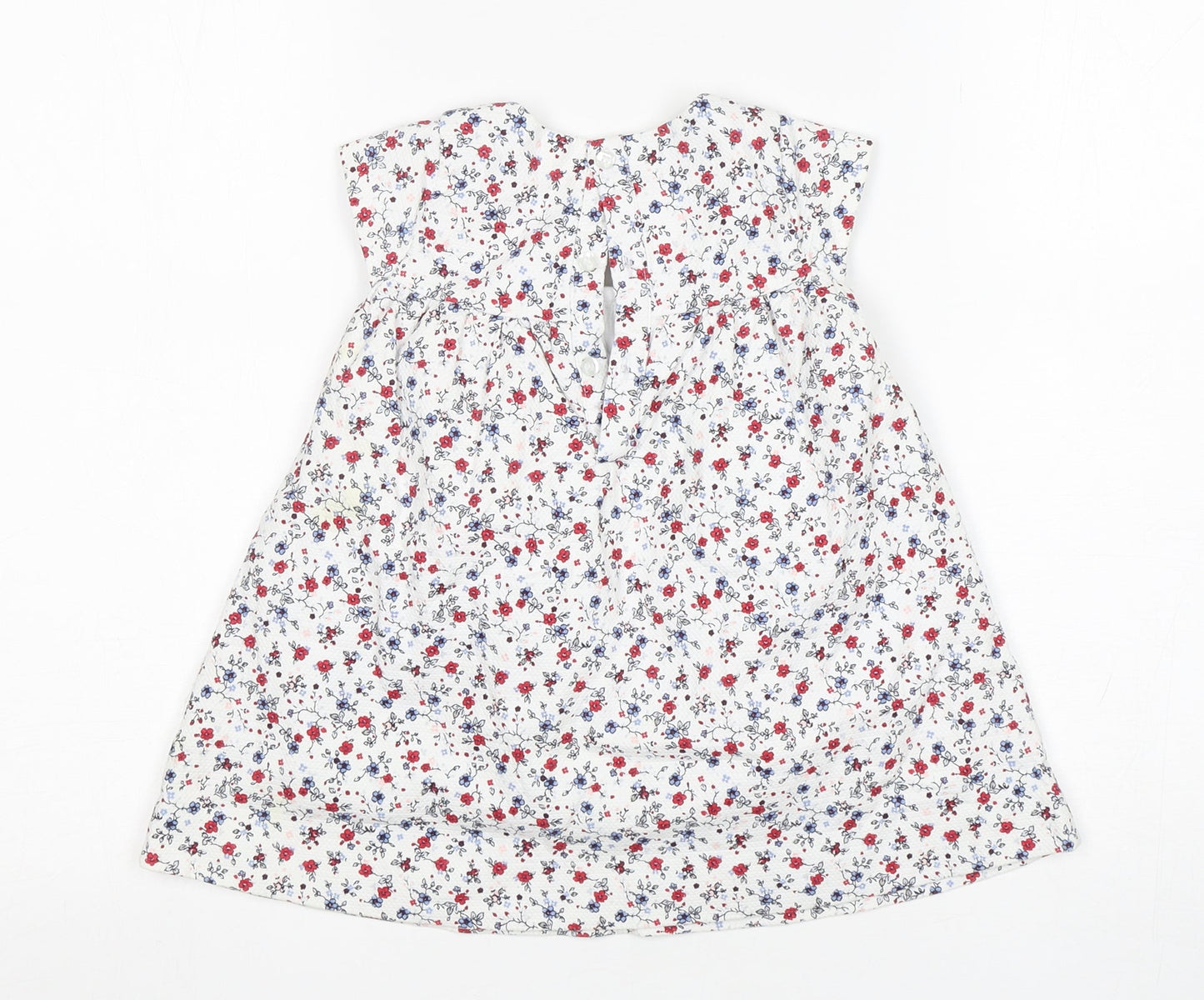 Mothercare Girls Multicoloured Floral Cotton A-Line  Size 9-12 Months  Round Neck