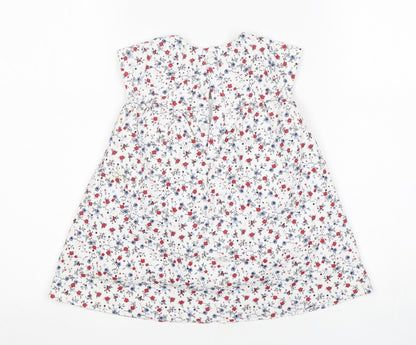 Mothercare Girls Multicoloured Floral Cotton A-Line  Size 9-12 Months  Round Neck