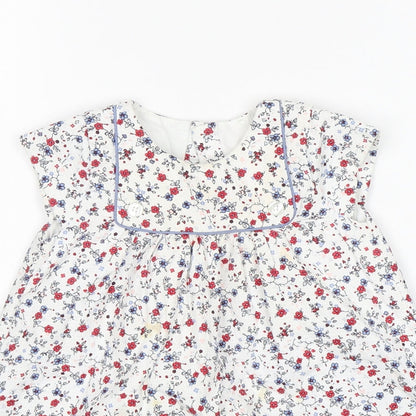 Mothercare Girls Multicoloured Floral Cotton A-Line  Size 9-12 Months  Round Neck
