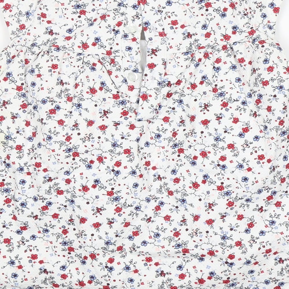 Mothercare Girls Multicoloured Floral Cotton A-Line  Size 9-12 Months  Round Neck