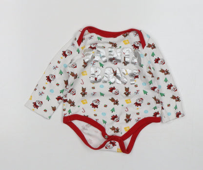 PEP&CO Baby White  Cotton Leotard One-Piece Size 6-9 Months   - Christmas