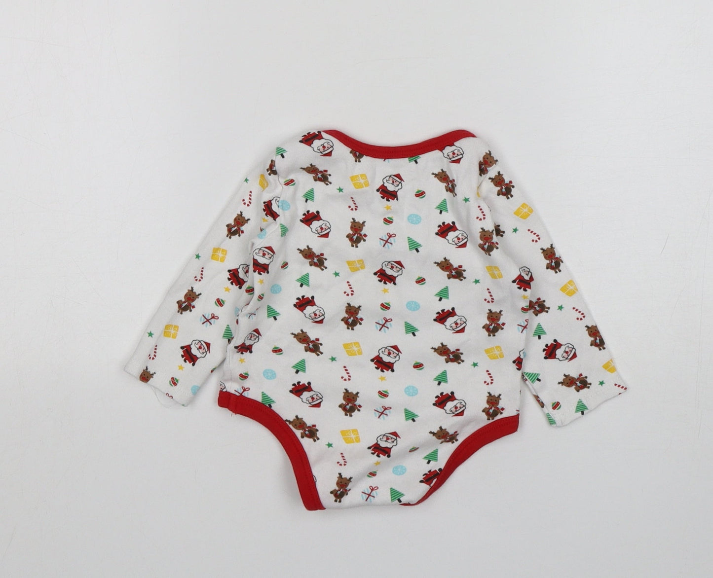 PEP&CO Baby White  Cotton Leotard One-Piece Size 6-9 Months   - Christmas