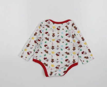 PEP&CO Baby White  Cotton Leotard One-Piece Size 6-9 Months   - Christmas