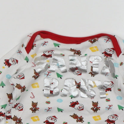 PEP&CO Baby White  Cotton Leotard One-Piece Size 6-9 Months   - Christmas