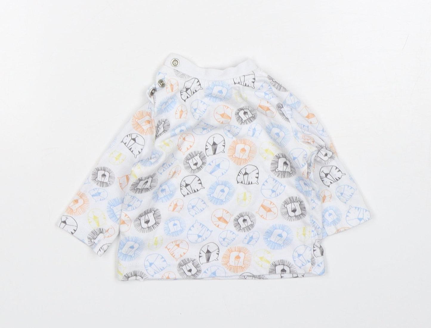 F&F Boys Multicoloured Animal Print Cotton Basic T-Shirt Size Newborn Round Neck