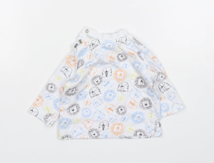 F&F Boys Multicoloured Animal Print Cotton Basic T-Shirt Size Newborn Round Neck