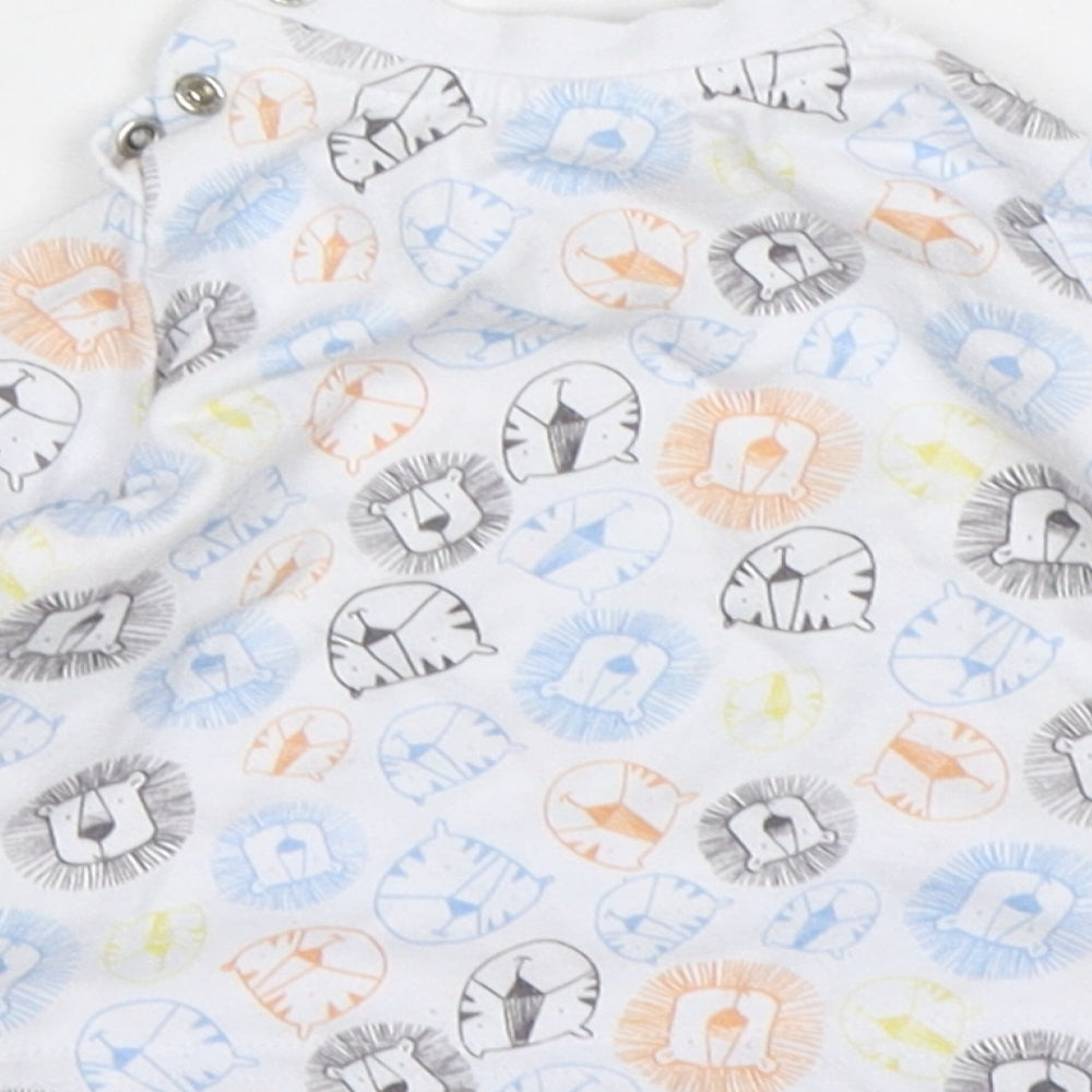 F&F Boys Multicoloured Animal Print Cotton Basic T-Shirt Size Newborn Round Neck