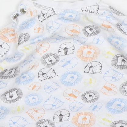 F&F Boys Multicoloured Animal Print Cotton Basic T-Shirt Size Newborn Round Neck