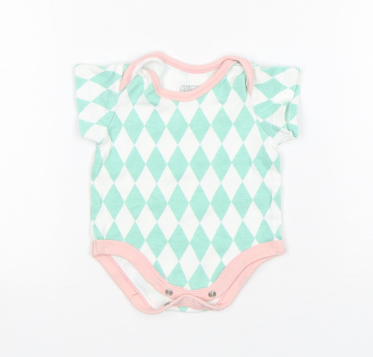 mamas & papas Girls Multicoloured Argyle/Diamond Cotton Leotard One-Piece Size Newborn