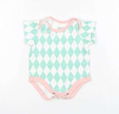 mamas & papas Girls Multicoloured Argyle/Diamond Cotton Leotard One-Piece Size Newborn