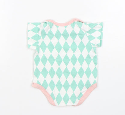 mamas & papas Girls Multicoloured Argyle/Diamond Cotton Leotard One-Piece Size Newborn