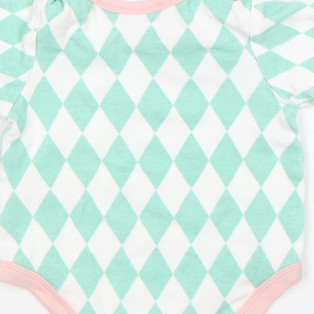 mamas & papas Girls Multicoloured Argyle/Diamond Cotton Leotard One-Piece Size Newborn