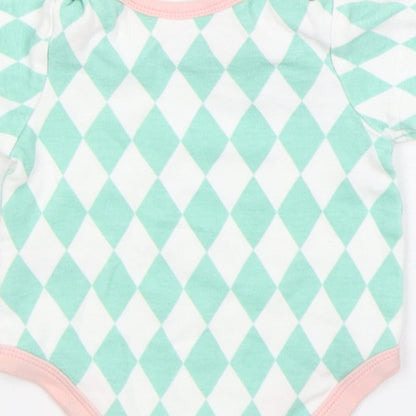 mamas & papas Girls Multicoloured Argyle/Diamond Cotton Leotard One-Piece Size Newborn