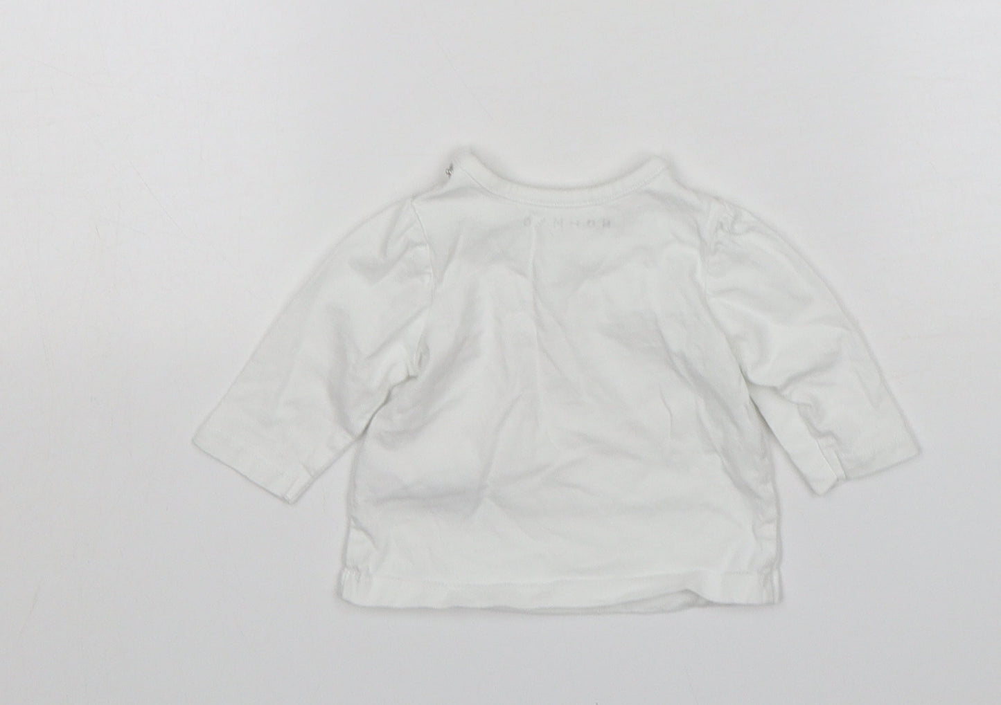 Nutmeg Girls White  Cotton Basic T-Shirt Size Newborn Round Neck  - Daddys Little Princess