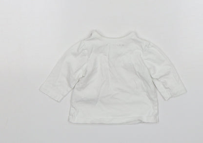Nutmeg Girls White  Cotton Basic T-Shirt Size Newborn Round Neck  - Daddys Little Princess