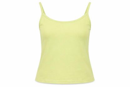 Preworn Womens Green  Cotton Basic Tank Size 14 Round Neck