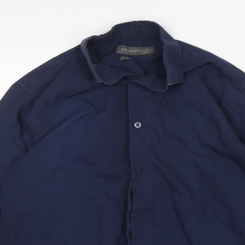 Primark Mens Blue    Button-Up Size M Collared
