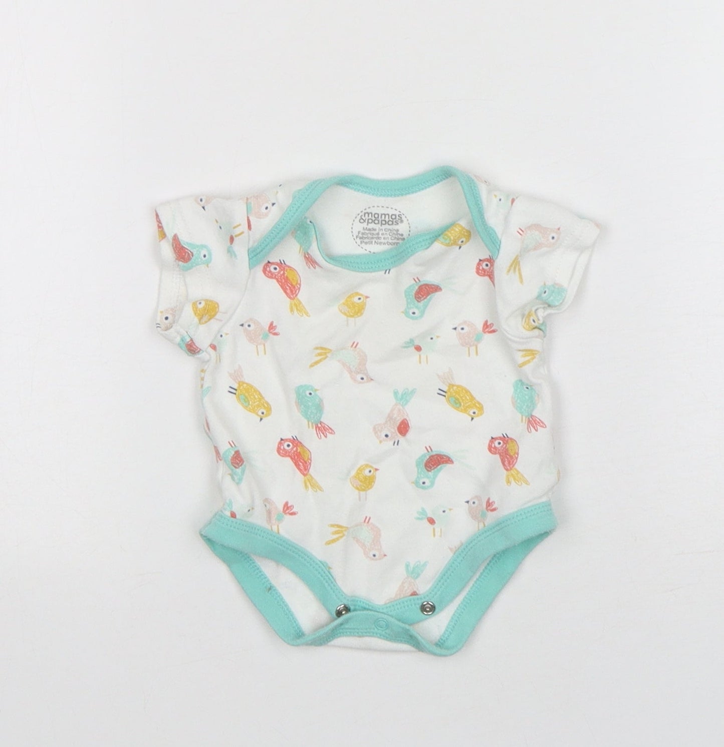 mamas & papas Baby Multicoloured Animal Print Cotton Leotard One-Piece Size Newborn